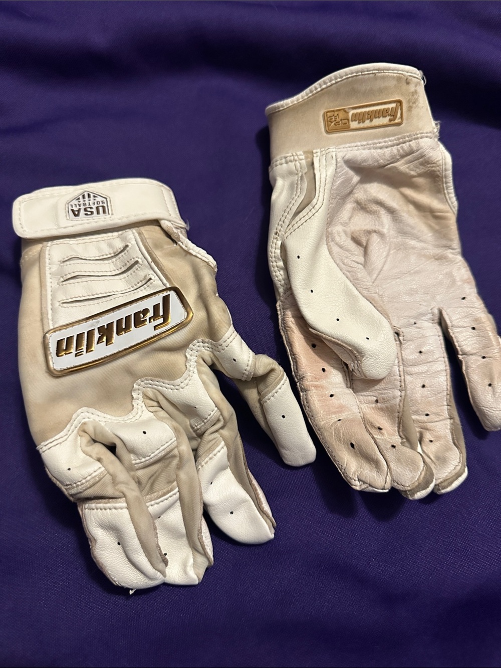 Franklin softball women’s Batting Gloves - White